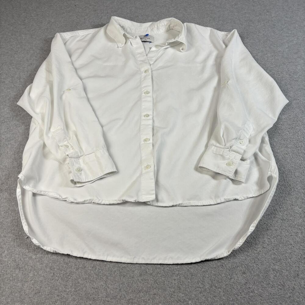 Babaton Shirt Women Medium White Button Tunic High Low Hem Academia Ligthweight